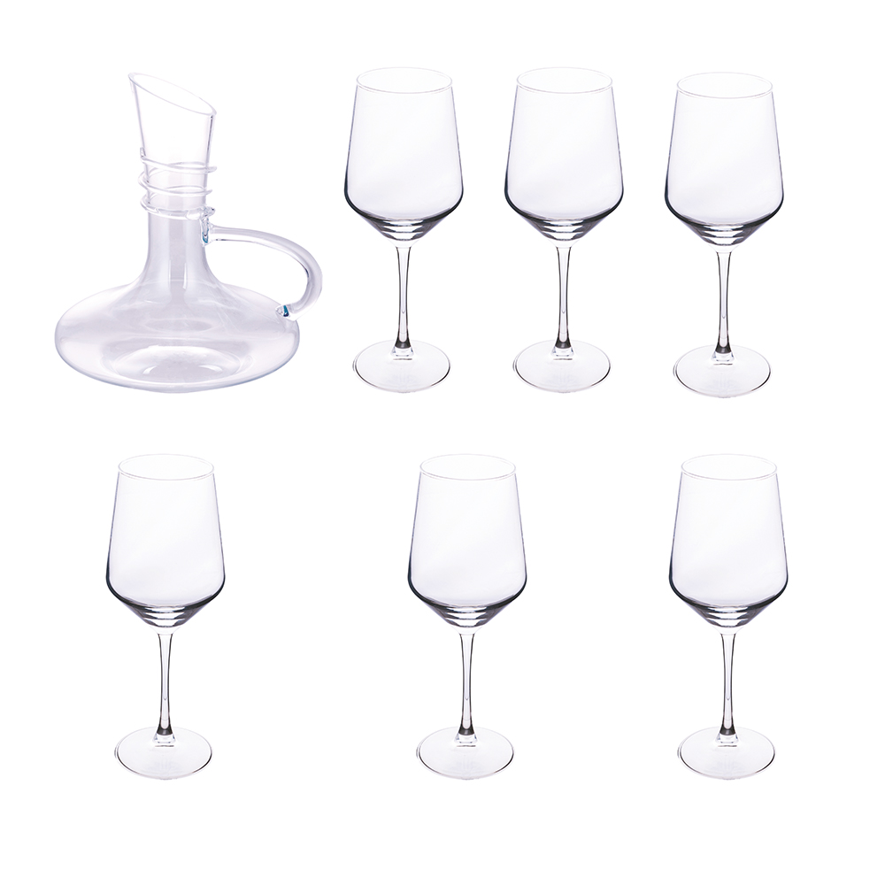 Set degustazione vino 6 calici + decanter, Rubino Superior