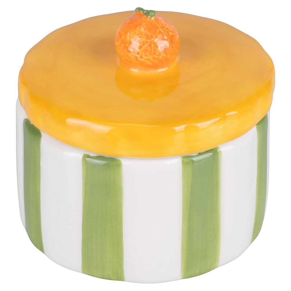 Zuccheriera in ceramica 160 ml, coperchio design mandarino, Fruit Life