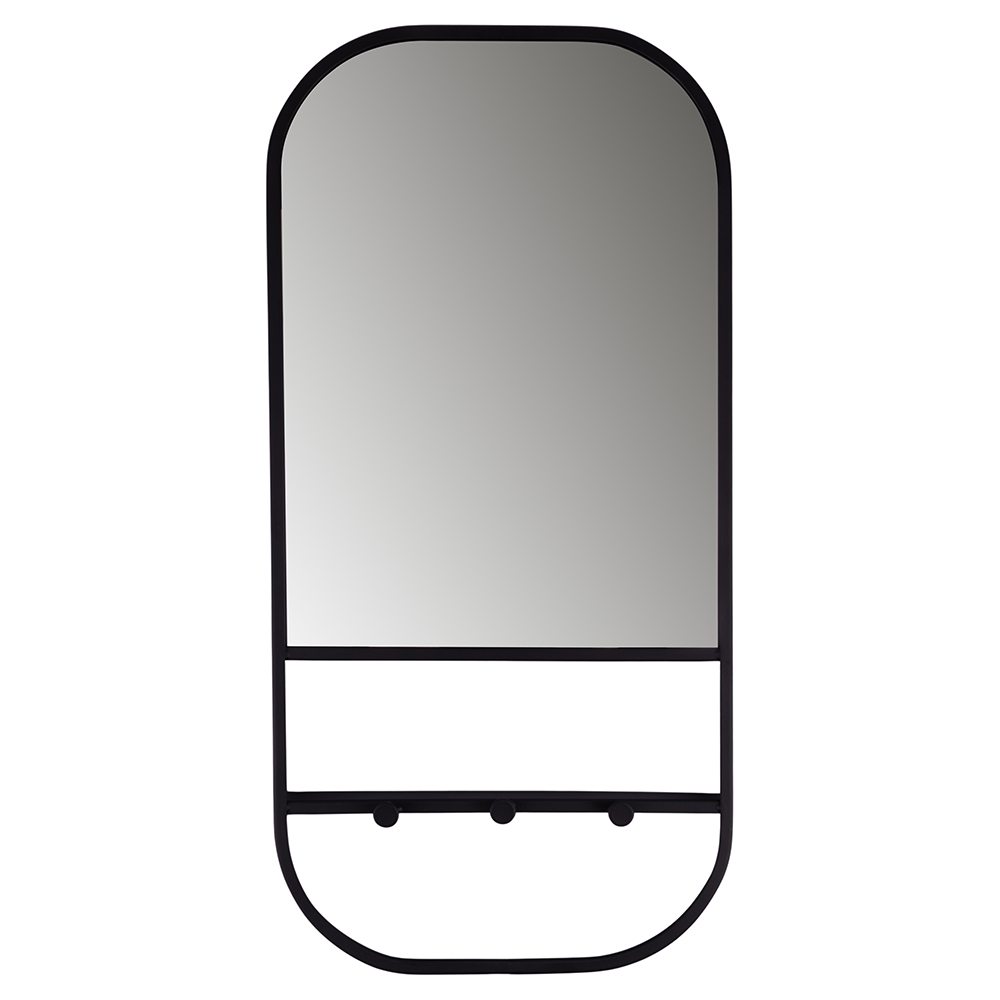 Specchio da muro con ganci per appendino 30x4,3x60 cm, Sibilla