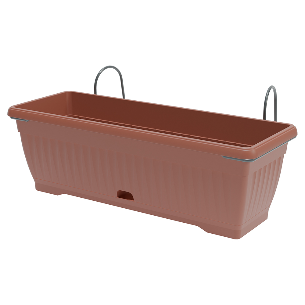 <p>Fioriera da balcone con ganci in plastica pp, terracotta, Mediterran</p>