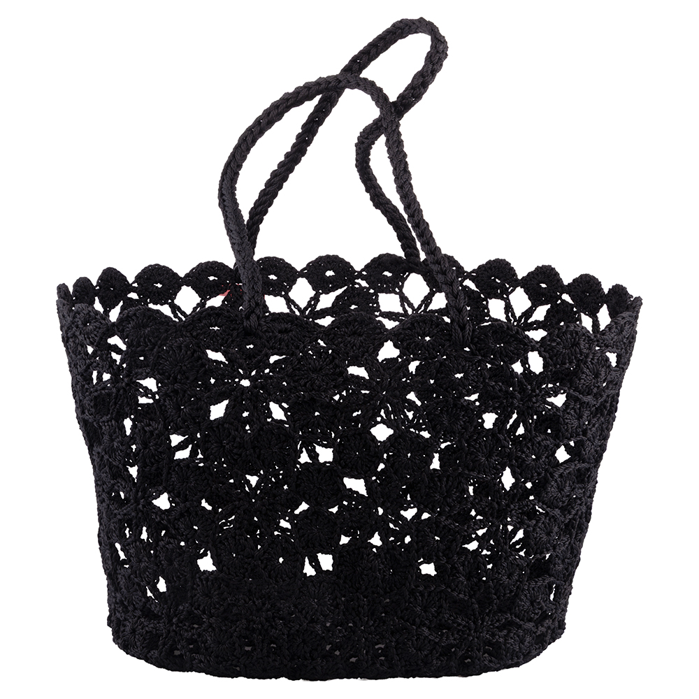 <p>Borsa effetto uncinetto, nero, Crochet</p>