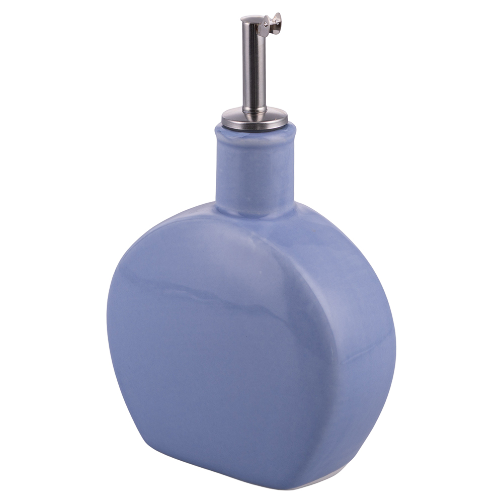 Mini oliera 220 ml in ceramica, tappo e beccuccio salvagoccia, indaco, 4 Toni