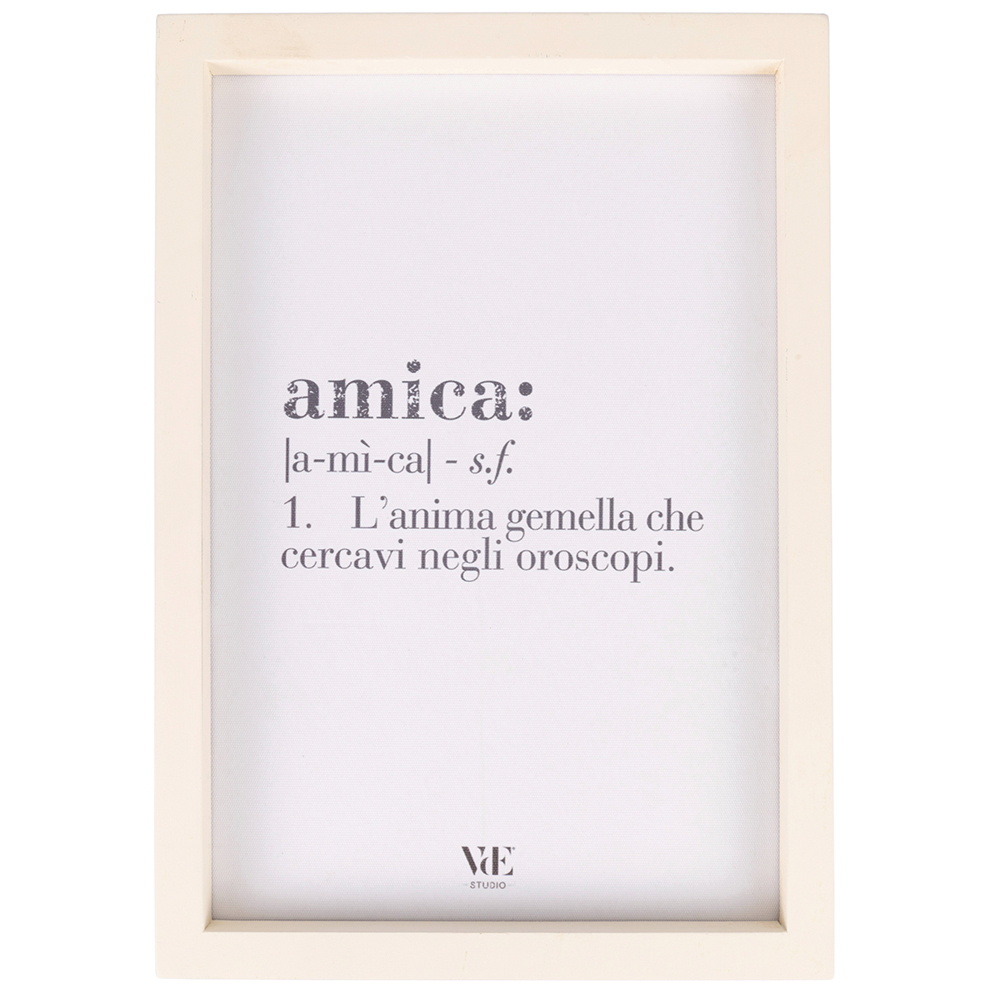 Quadro decorativo con cornice 21x33 cm, Victionary Amica