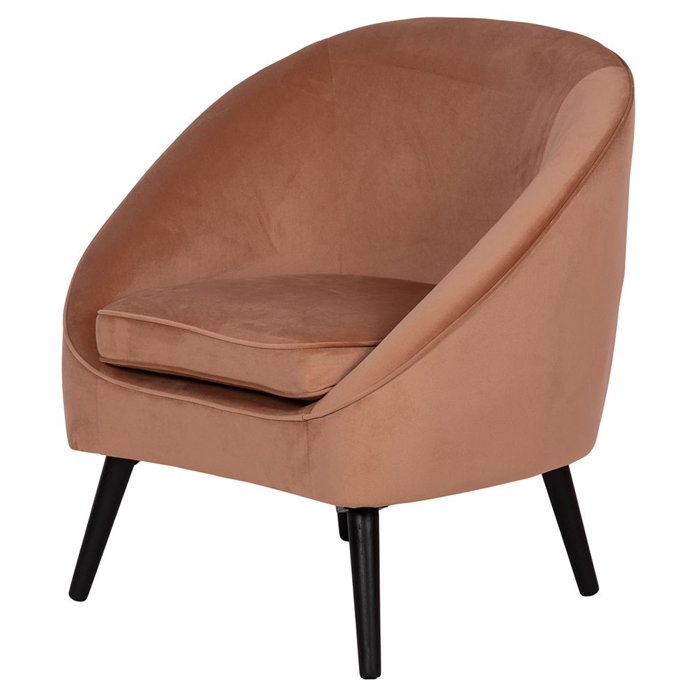 Poltrona salotto design moderno, cammello, Sibilla