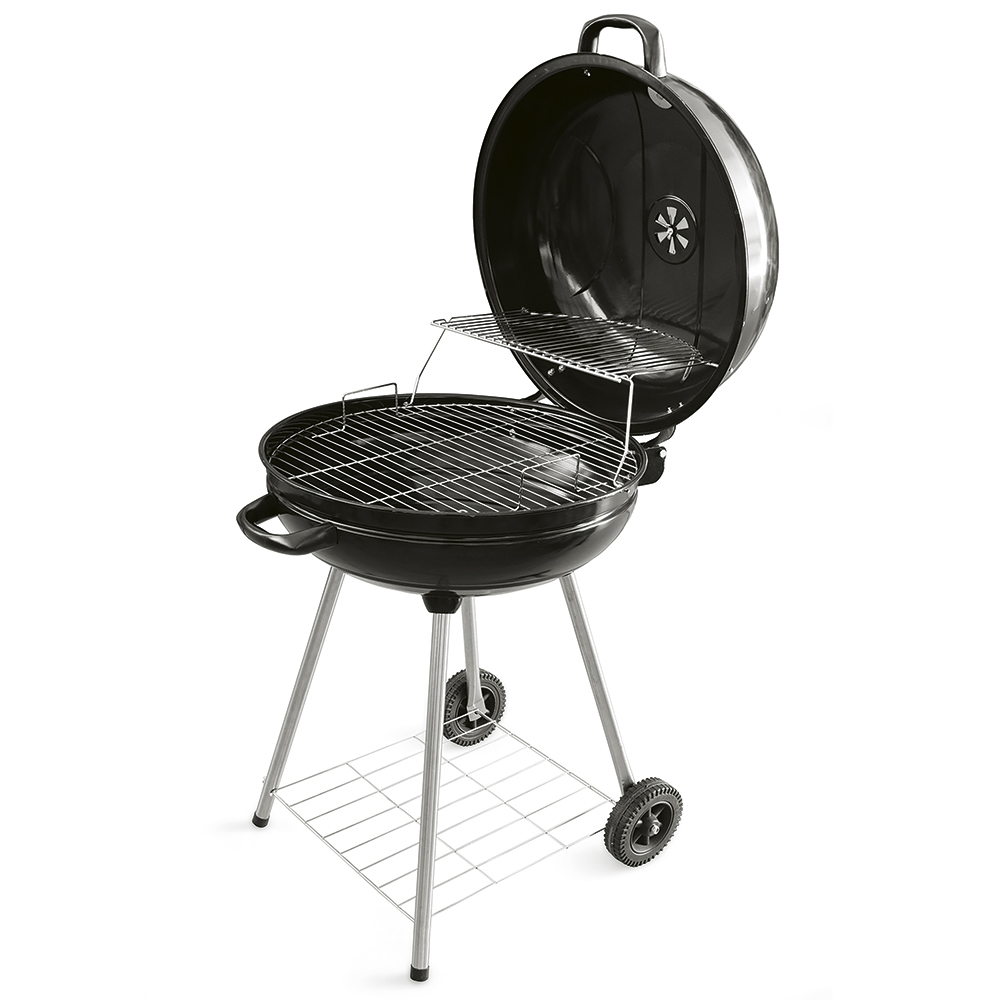 Barbecue tondo con ruote e coperchio Ø57x90 cm, BestBQ