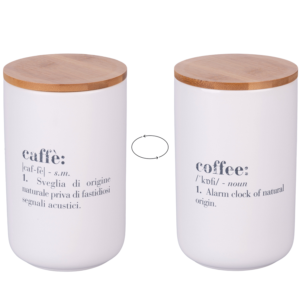 Barattolo caffè 1000 ml in ceramica e bambù, Victionary