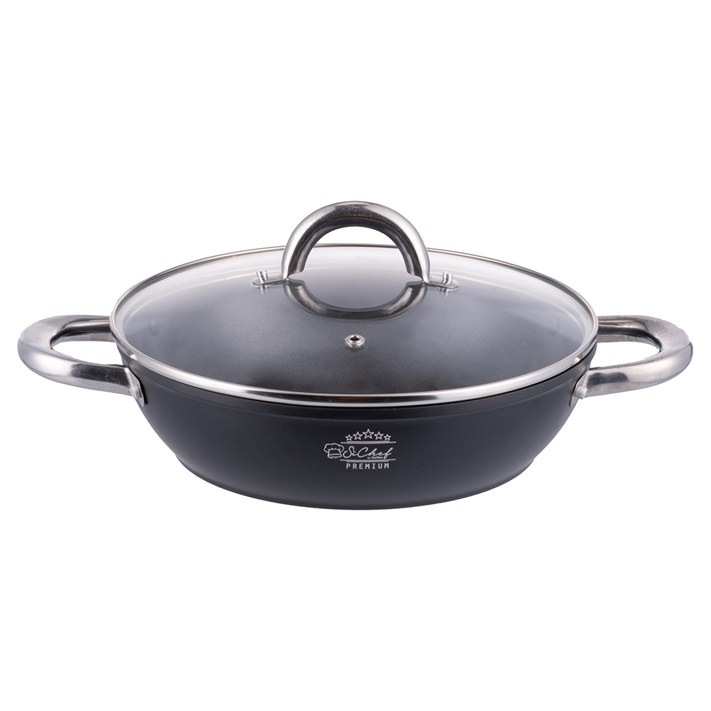 Tegame con coperchio 24 cm rivestimento in ceramica, fondo full induction, SìChef Premium