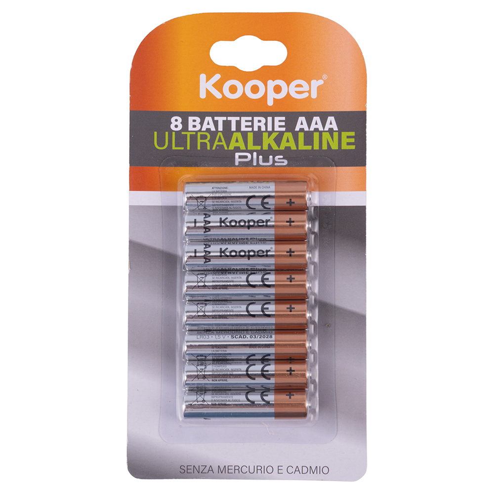 Set 8 batterie AAA ministilo 1,5 V, Kooper