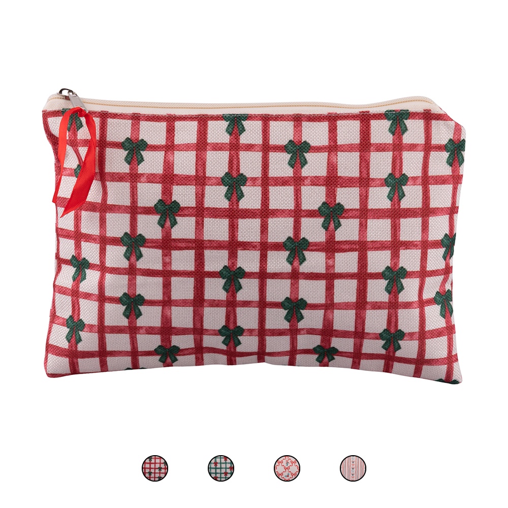 Pochette natalizia in tessuto, Natale coi fiocchi