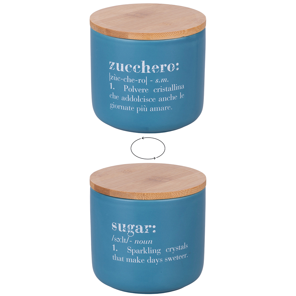 <p>Barattolo zucchero 500 ml in ceramica e bambù, Victionary</p>