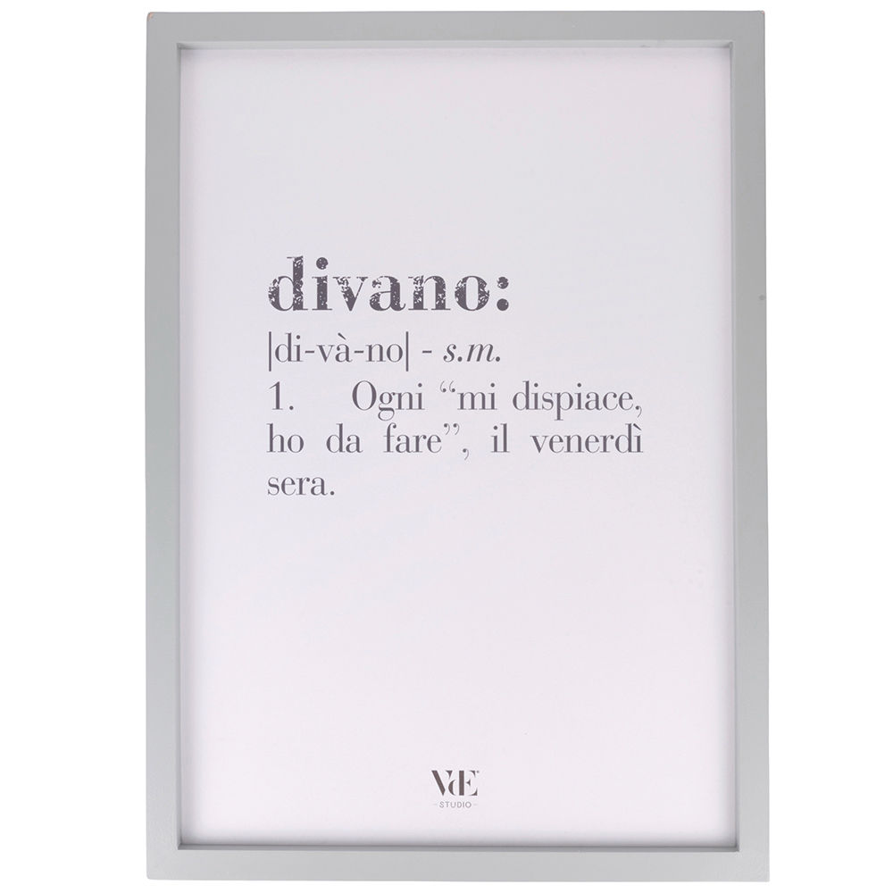 Quadro decorativo con cornice 50x70 cm, Victionary Divano