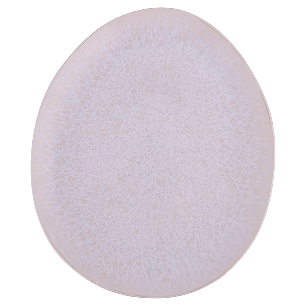 Piatto piano ovale in gres bicolor, The Market