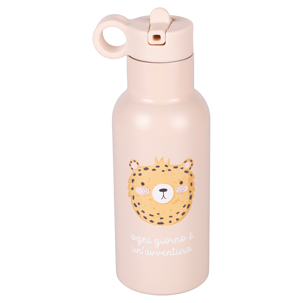 Borraccia termica 420 ml, in acciaio inox, decoro ghepardo, Les Petites Safari
