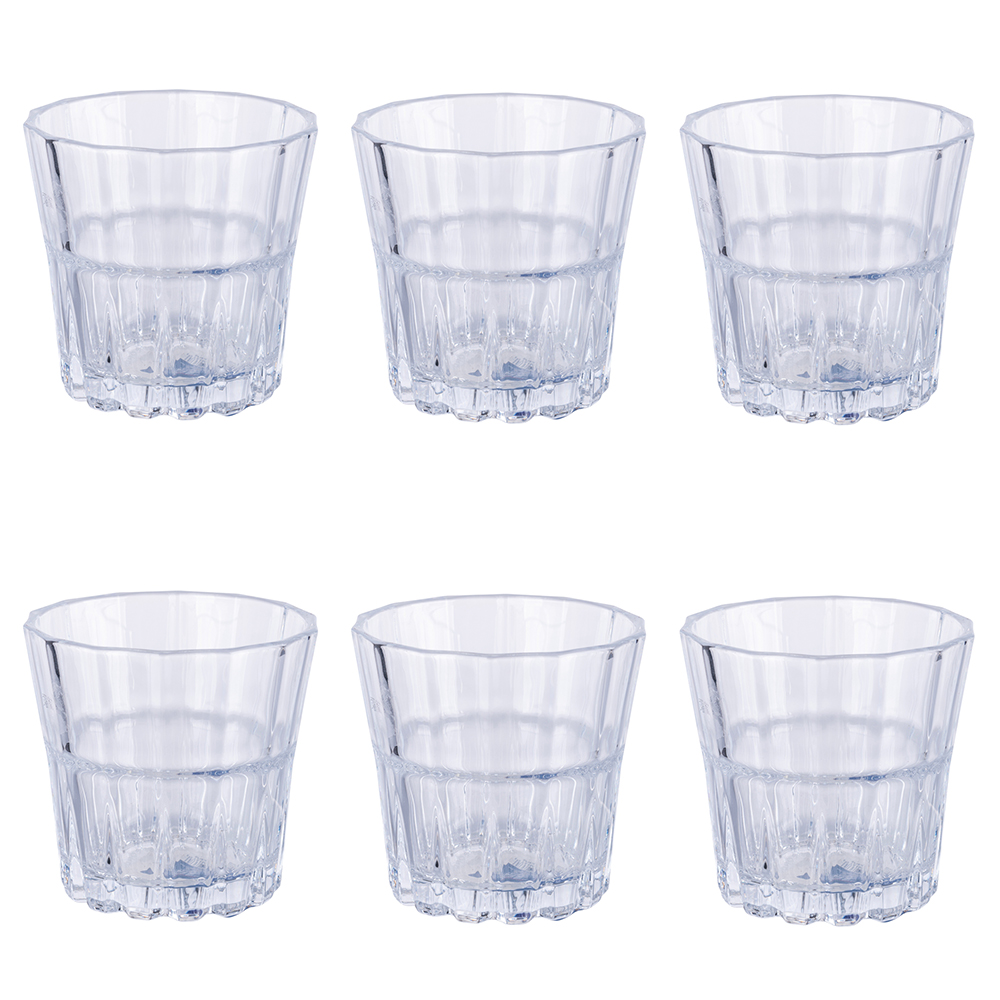 Set 6 bicchieri liquore 210 ml, superficie lavorata, Moment