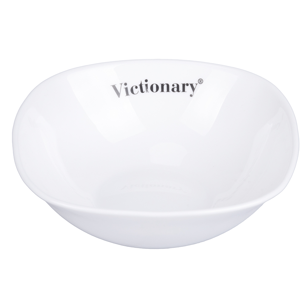 Ciotola quadrata in vetro opalino, bianco, Victionary
