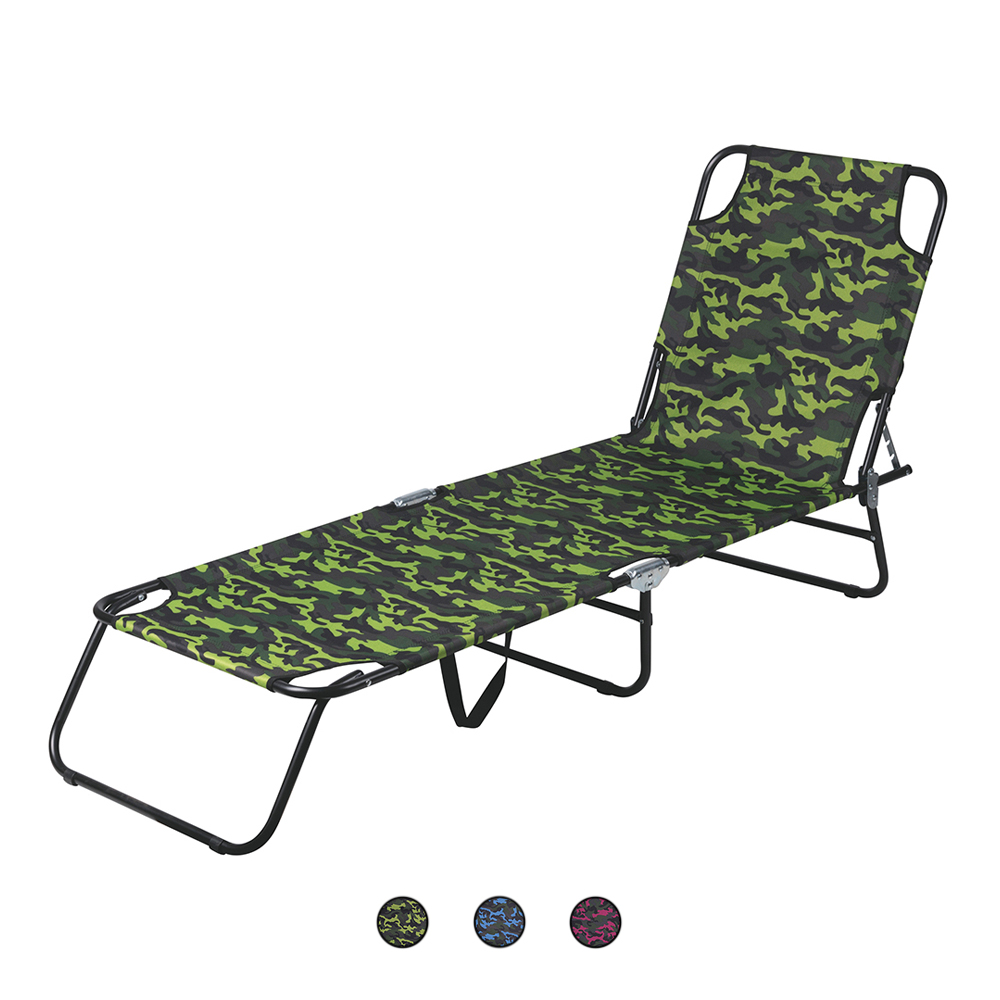 Lettino mare richiudibile camouflage, Portofino Esté