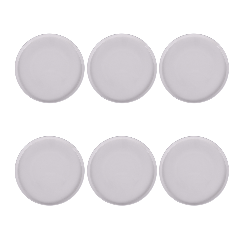 Set 6 piatti piani in new bone China, bianco, Delice