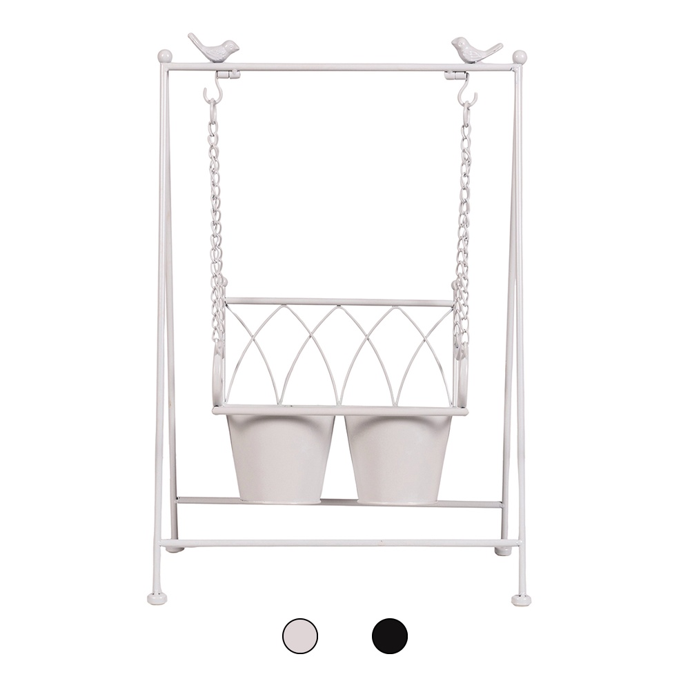 Portavasi ad altalena in ferro 40x30x61 cm, Esté
