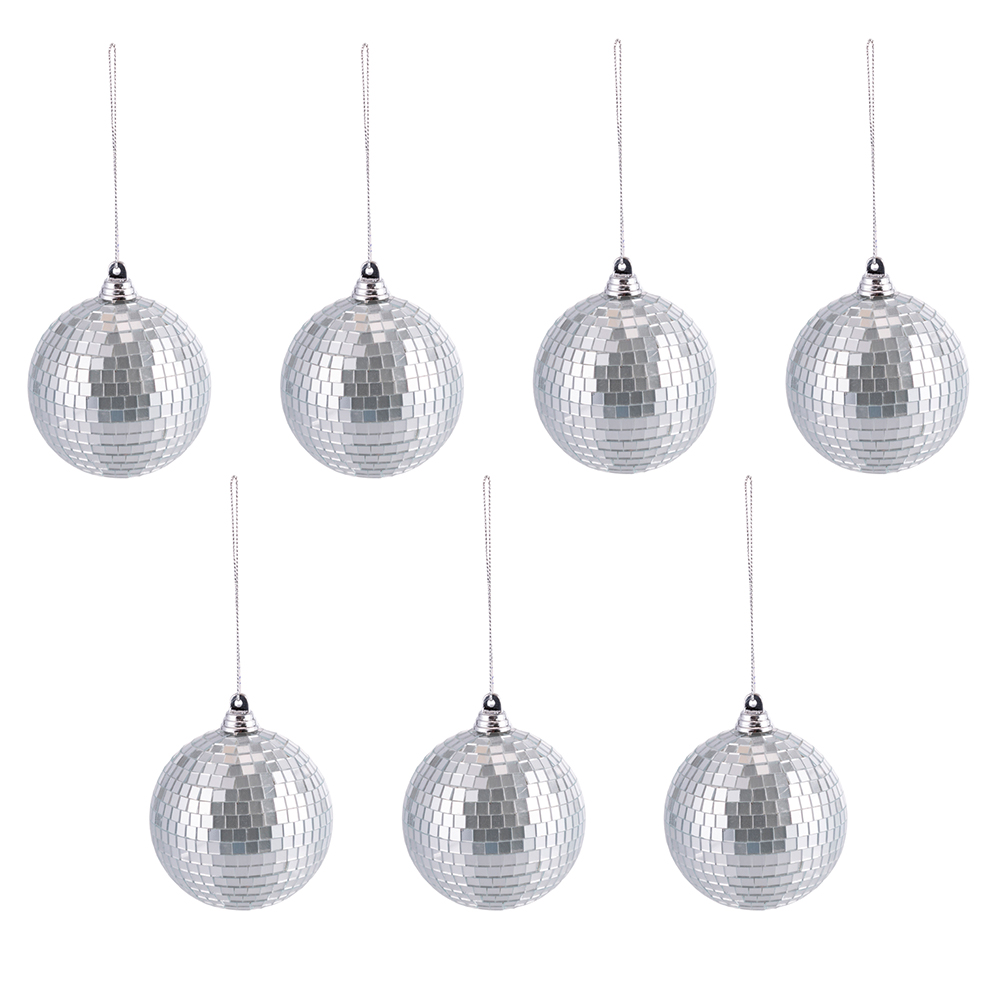 Set 7 palle natalizie disco ball, silver, Santa's House
