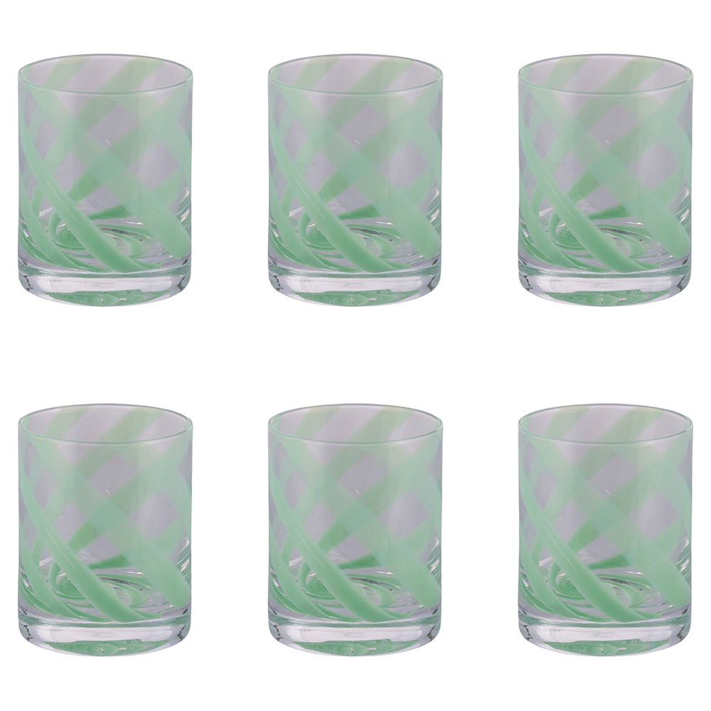 Set 6 bicchieri acqua 340 ml, Vertigo Green