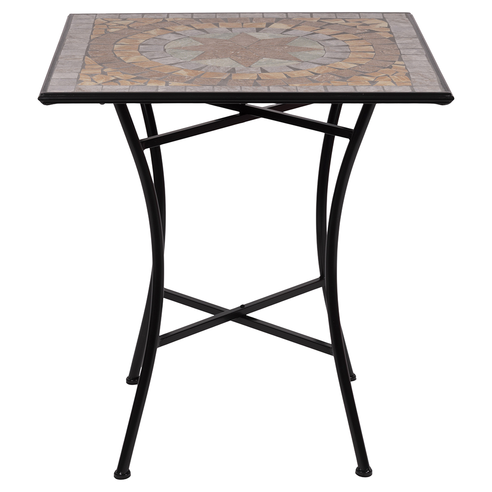 Tavolo quadrato da esterno 70x70 cm in ferro e ceramica, Cipro Esté