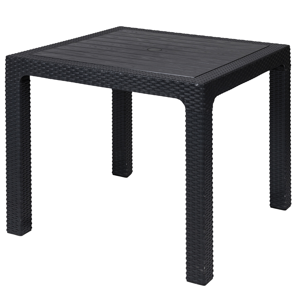 <p>Tavolo quadrato da esterno 80x80 cm effetto rattan, antracite, Esté</p>