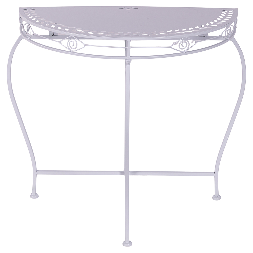 Tavolo pieghevole da parete in ferro 73x37x74 cm, bianco, Esté