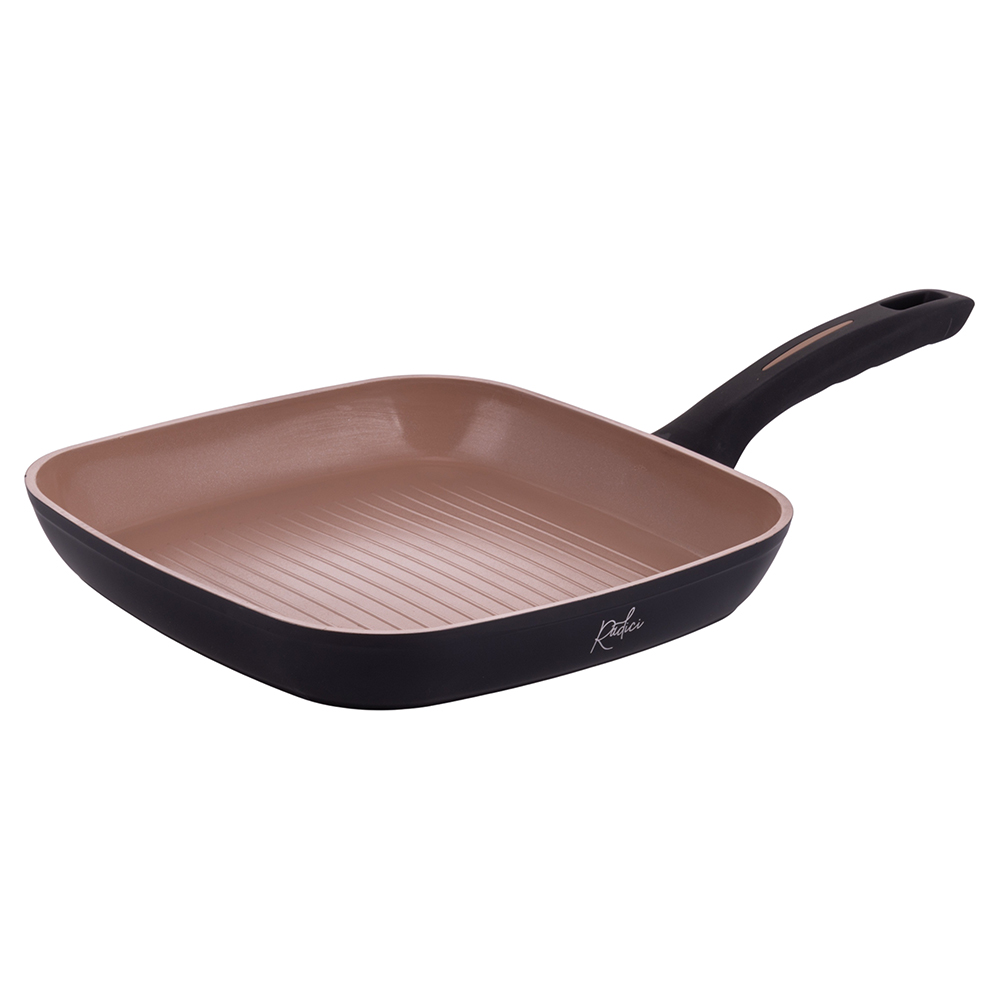 Bistecchiera antiaderente 26x26 cm, rivestimento interno in ceramica Fusion Pro II, induzione, Radic