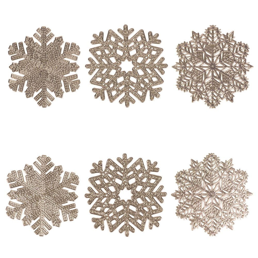 Set 6 sottobicchieri fiocco di neve, Gold