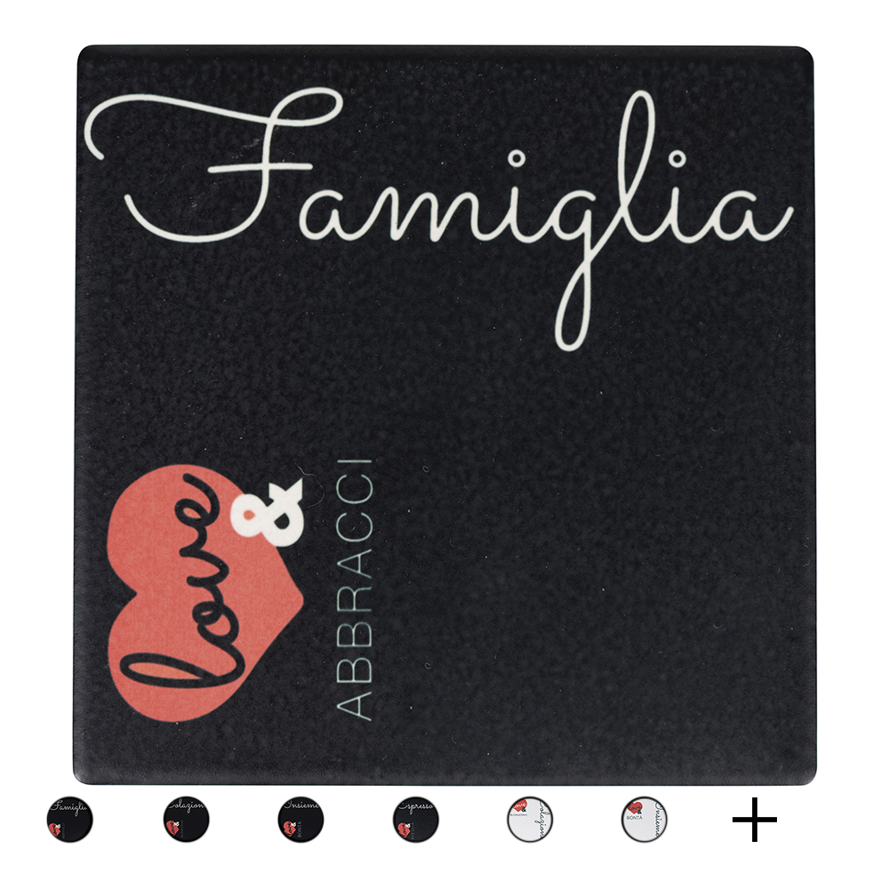 Mattonella decorativa grande in ceramica, Love and Sibilla