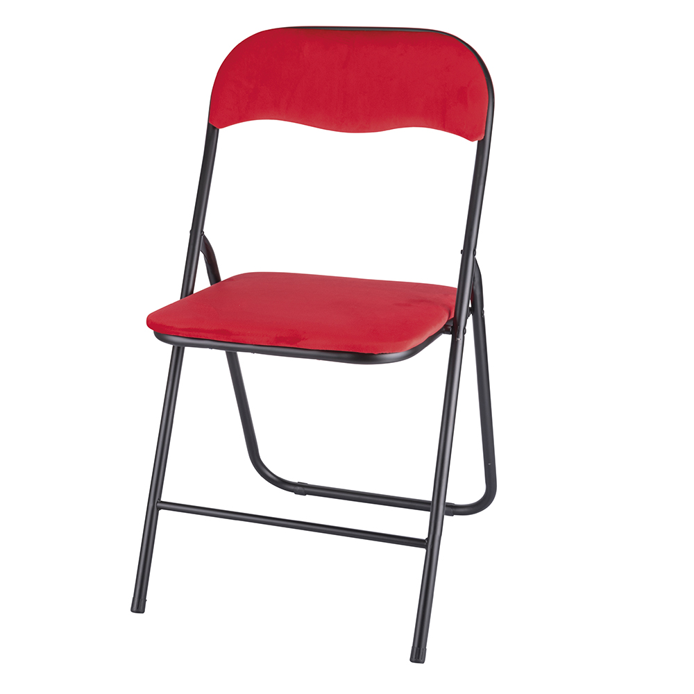Sedia pieghevole effetto velluto, rosso, Sibilla