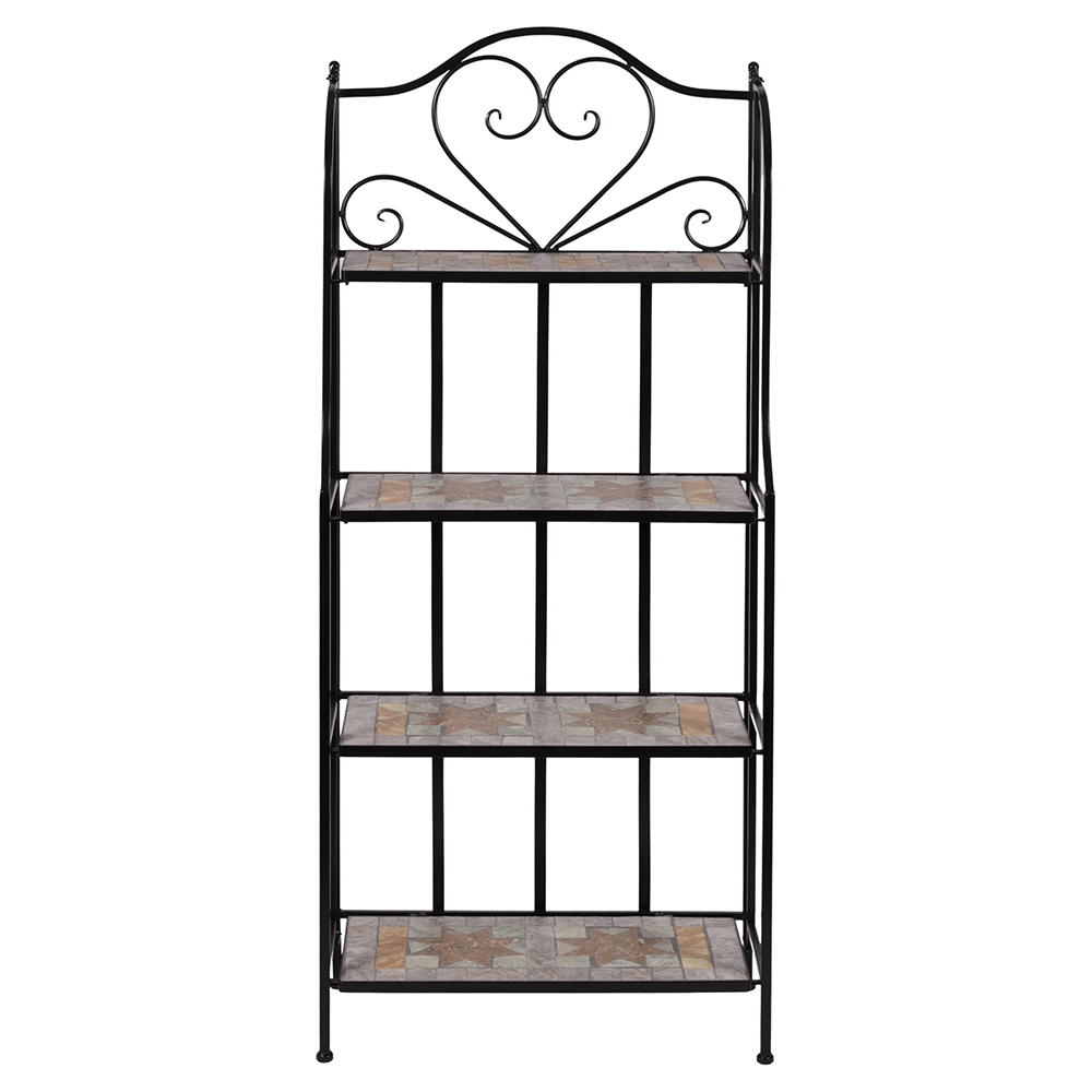 Scaffale 4 ripiani da esterno in ferro e ceramica, Cipro Esté