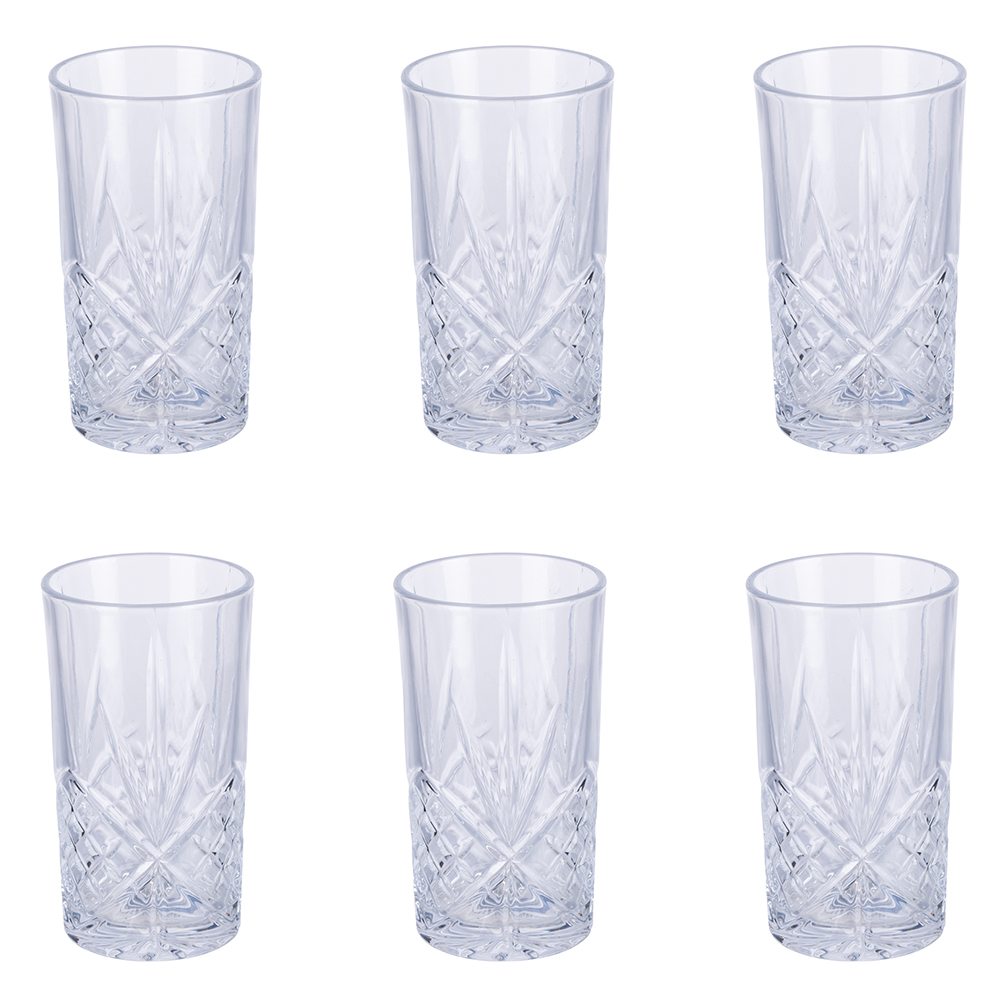 Set 6 bicchieri cocktail 365 ml, superficie lavorata, Vintage