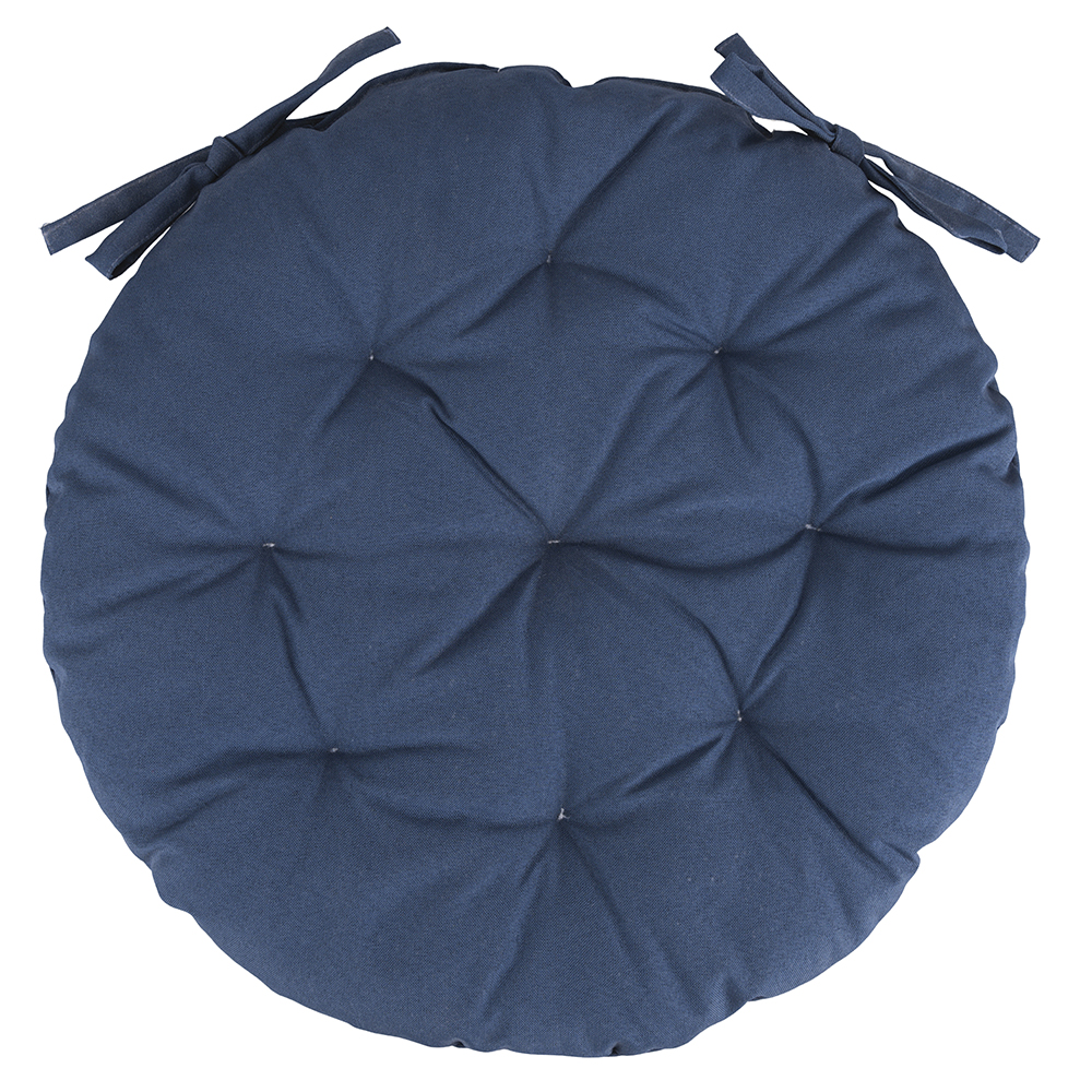 Cuscino sedia tondo 40 cm, idrorepellente, blu, Esté