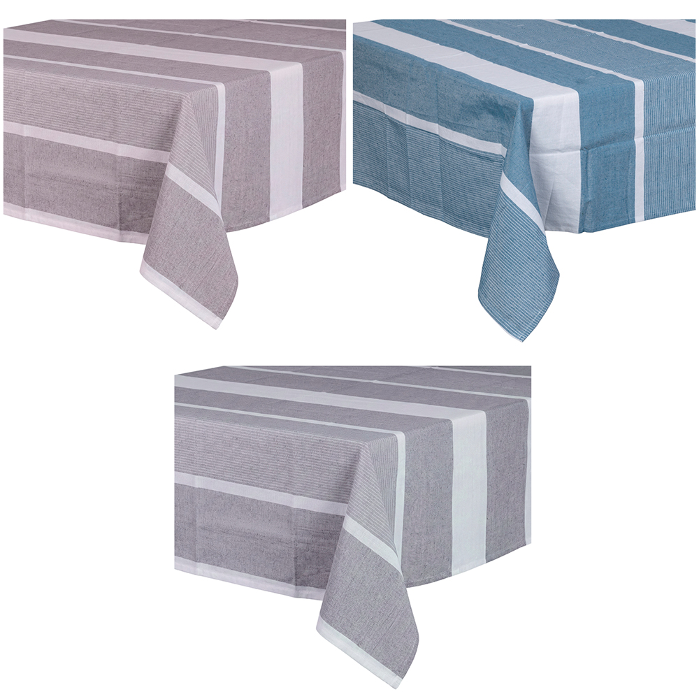 Tovaglia rettangolare 140x240 cm in policotone, 10/12 posti tavola, Sibilla