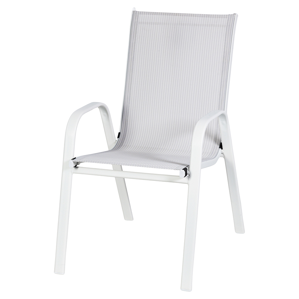Sedia da esterno con braccioli, bianco, Pompei Esté
