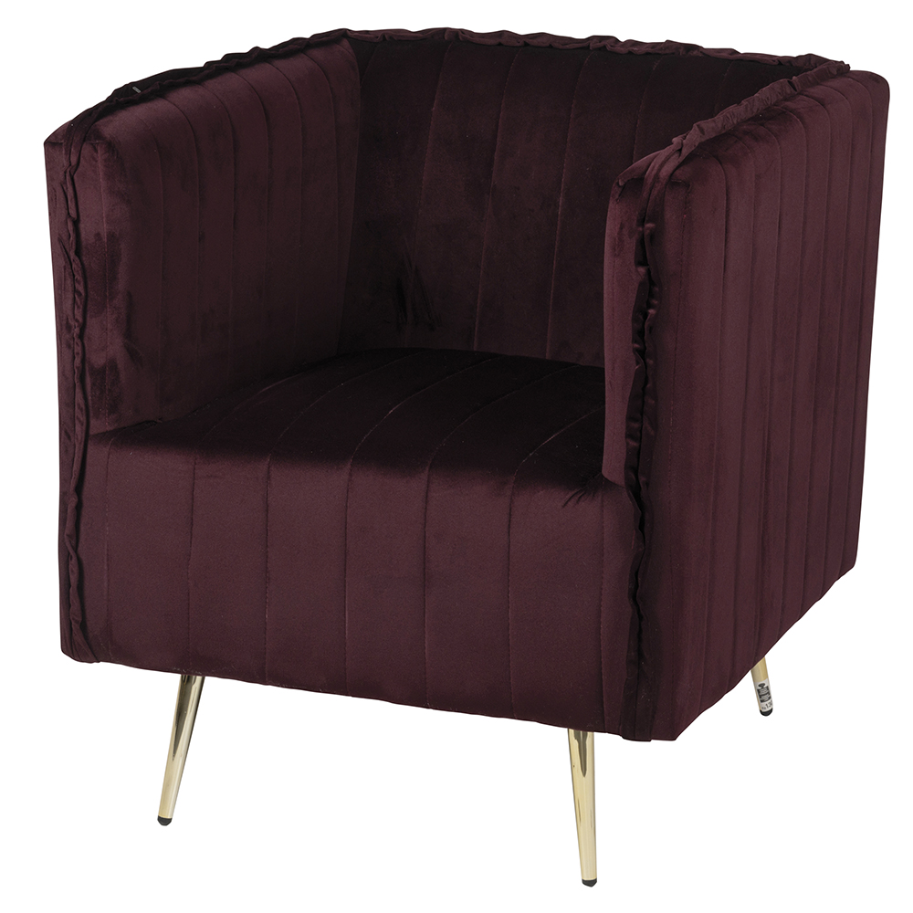 Poltrona vintage, prugna, Sibilla