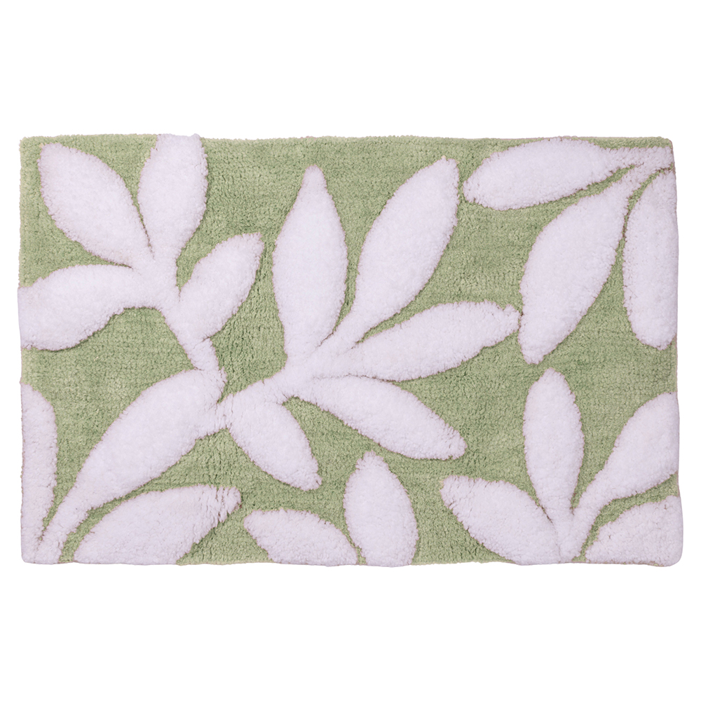 Tappeto bagno verde salvia 50x80 cm in poliestere, Essence