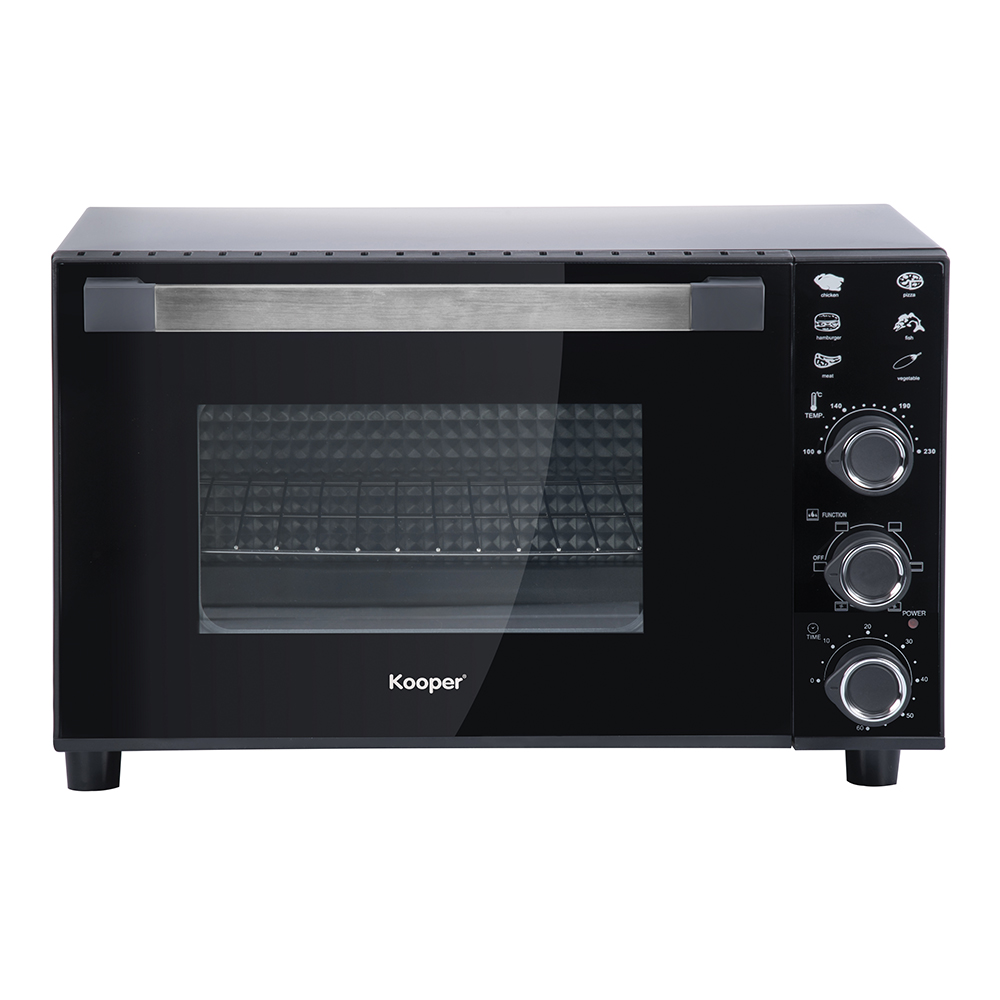 Forno elettrico 38L, vetro temperato, 1800W, nero Kooper