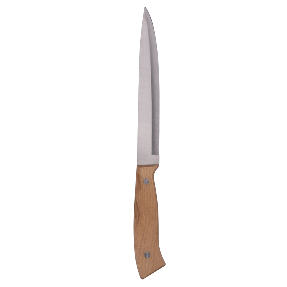 <p>Coltello Slicer/prosciutto in acciaio inox e legno di faggio, SìChef</p>
