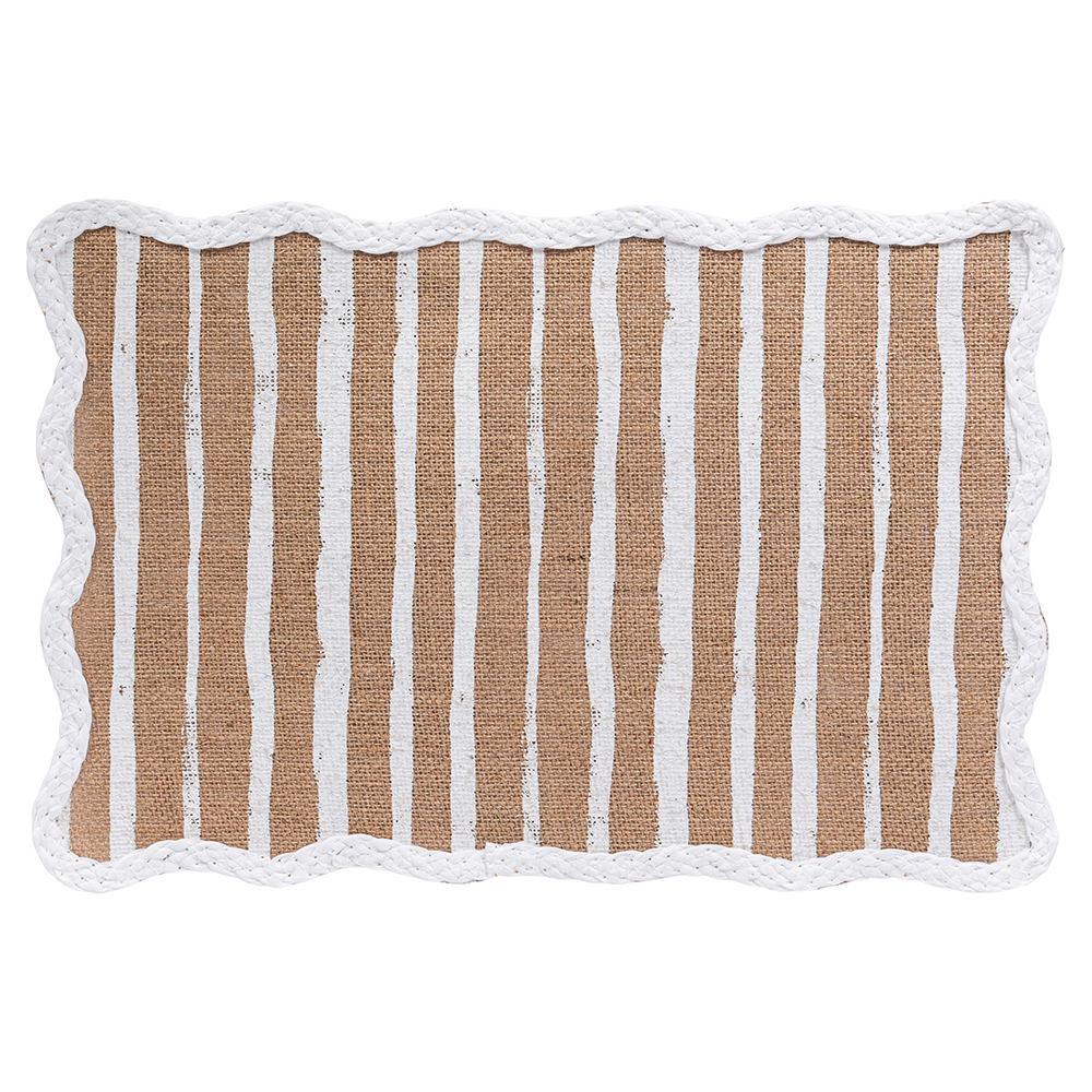 Tovaglietta 45x30 cm in juta e carta, bordo ondulato, Wavy