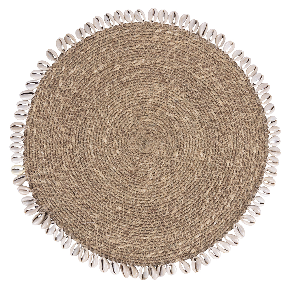 Tovaglietta in fibra naturale con conchiglie, Ocean