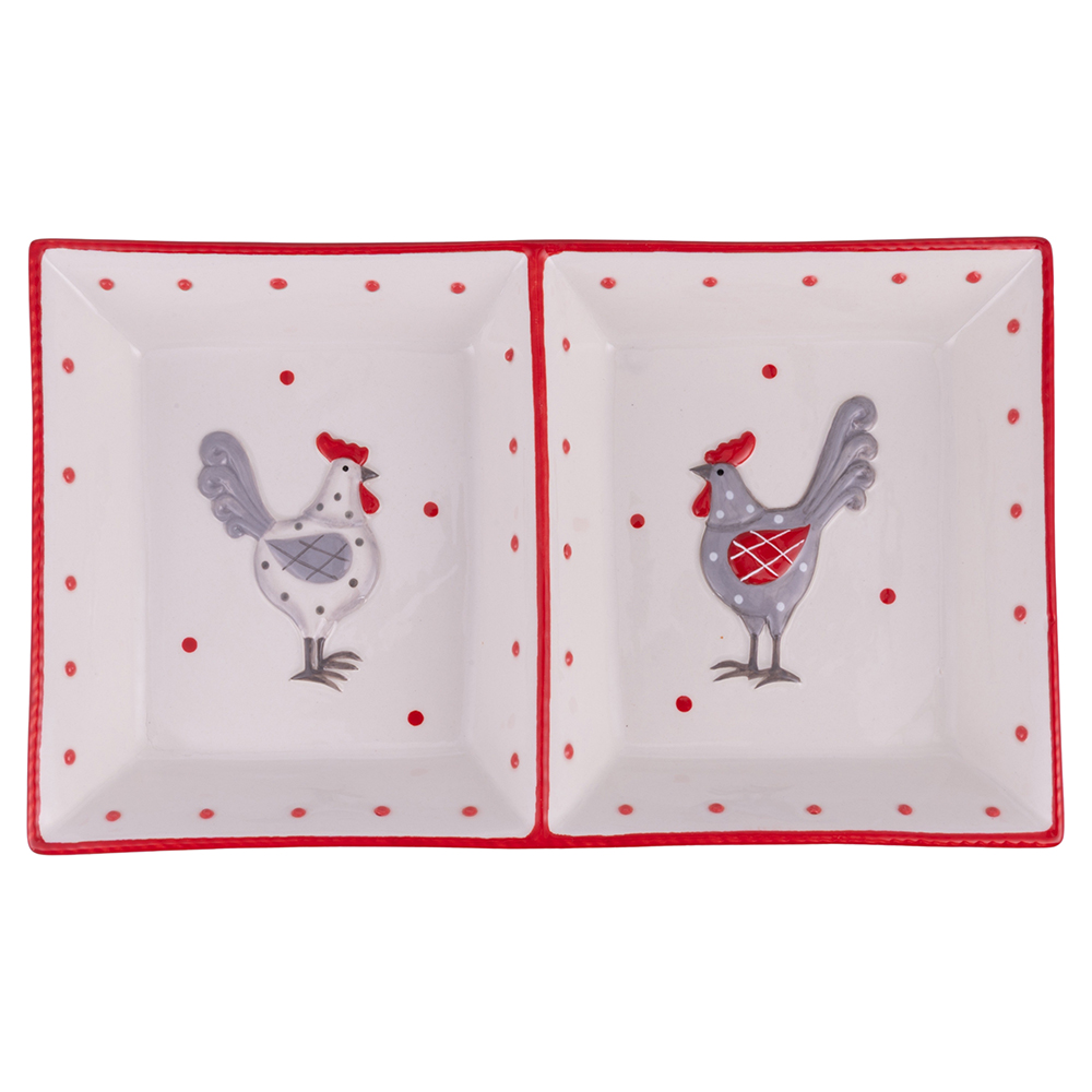 <p>Piatto da portata 2 scomparti in ceramica, Easter</p>