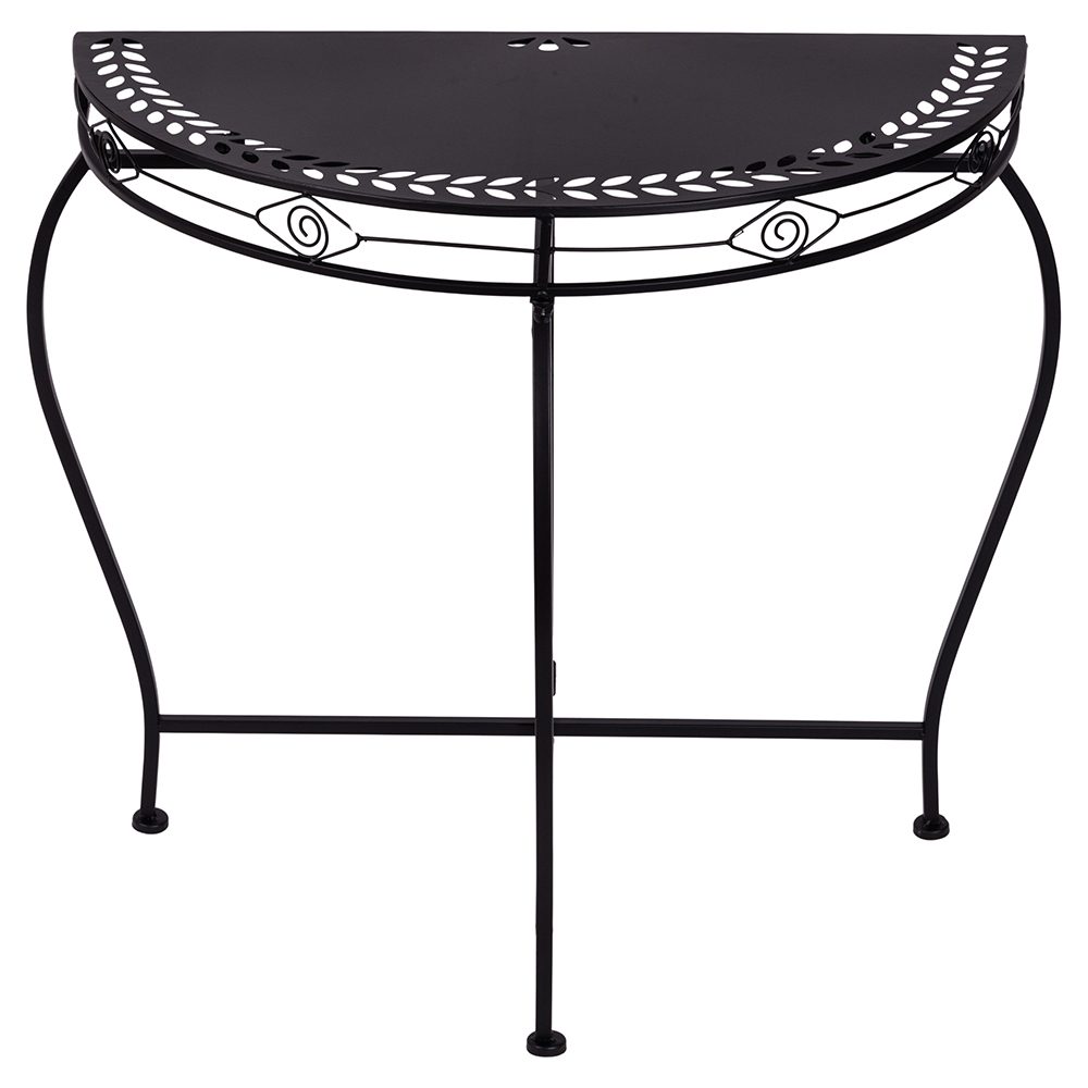 Tavolo pieghevole da parete in ferro 73x37x74 cm, nero, Esté