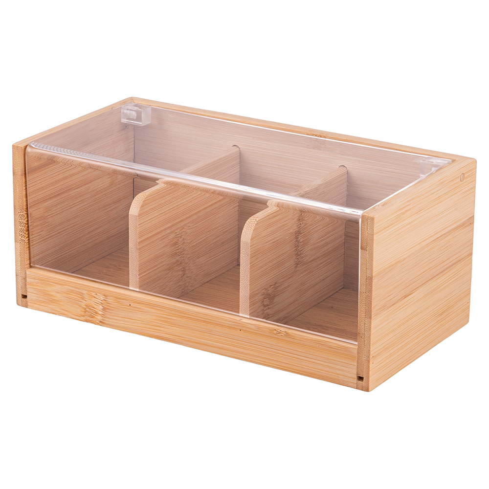 Contenitore porta tè e tisane in bambù 23x11,5x9,5 cm, Woody