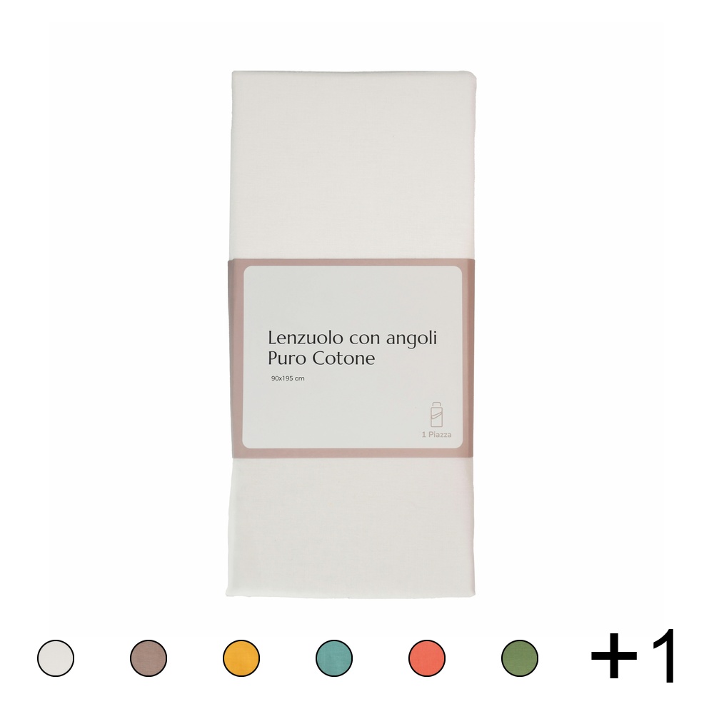 Lenzuolo sotto singolo con angoli elasticizzati in cotone, I love