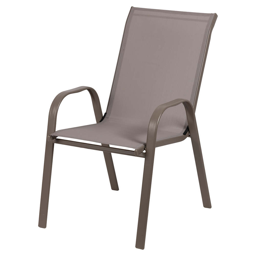 Sedia da esterno con braccioli, tortora, Esté