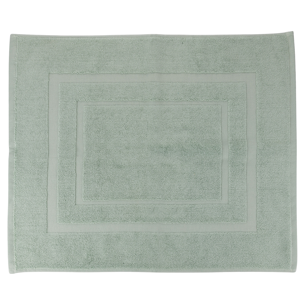 Tappeto bagno 50x60 cm in cotone, verde salvia, Sibilla