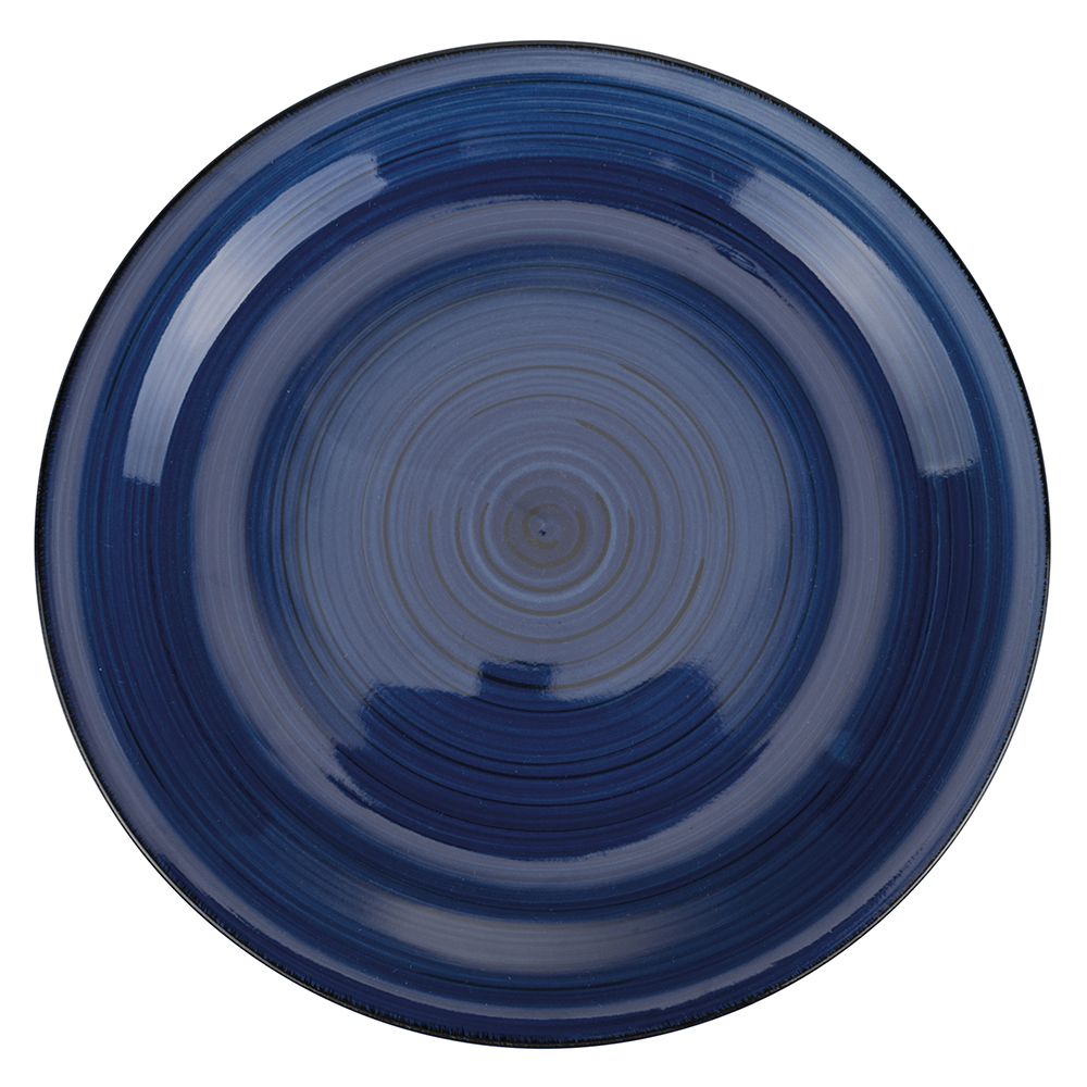 Piatto piano blu in gres, Lipari