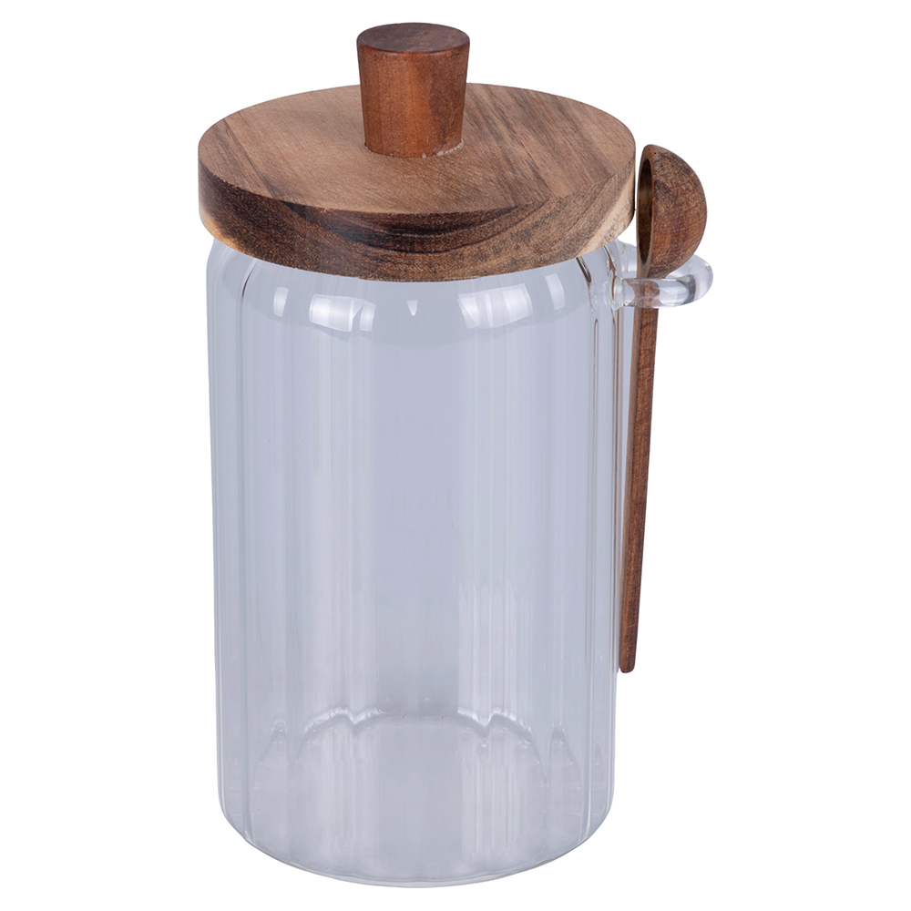 Barattolo 750 ml in vetro borosilicato e acacia, Glass